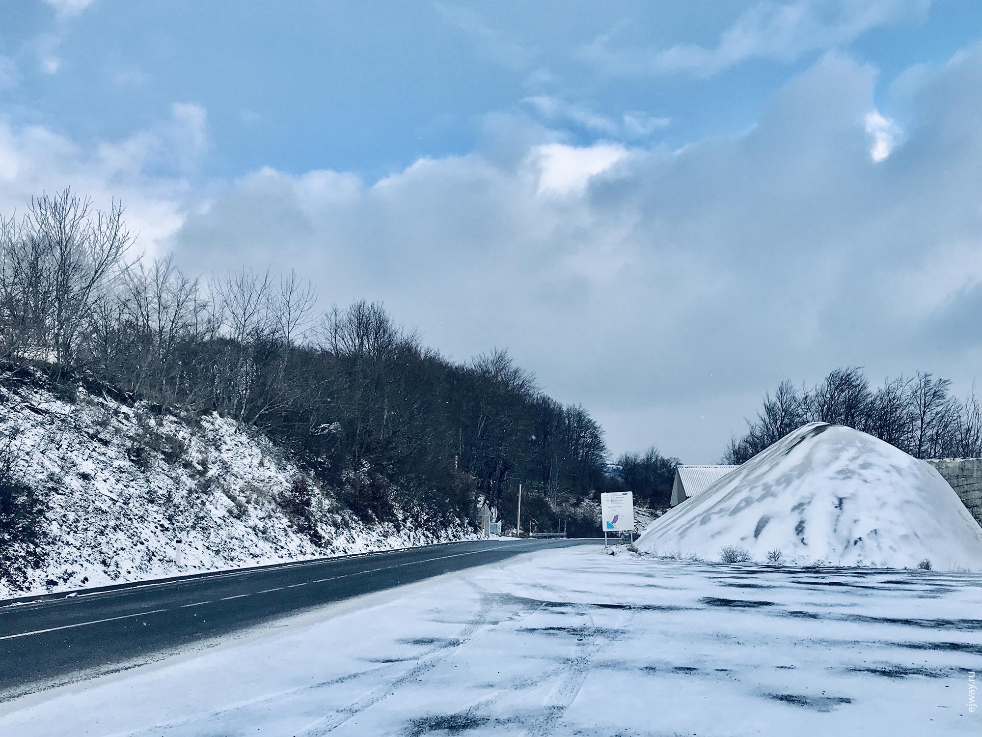 Черногория, Миоска, Смена климата, ejway.ru, дорога, снег